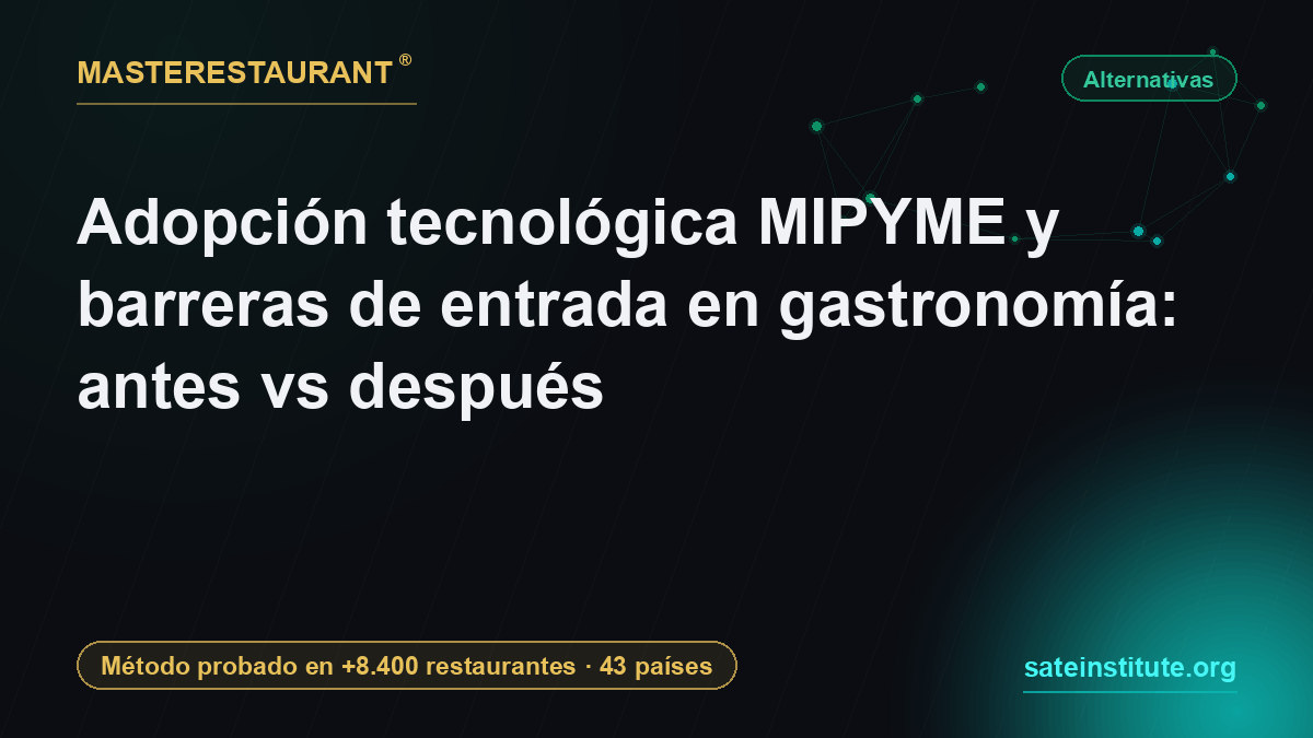 Adopción tecnológica MIPYME y barreras de entrada en gastronomía: antes vs después — Masterestaurant