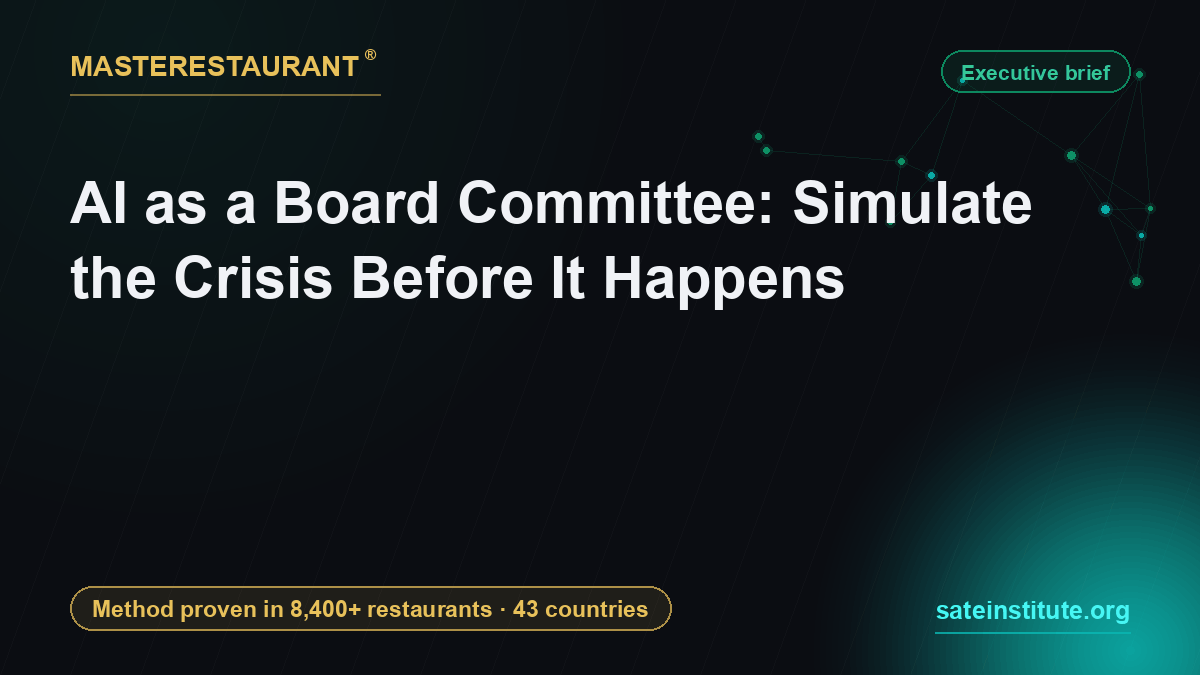 AI as a Board Committee: Simulate the Crisis Before It Happens — Masterestaurant