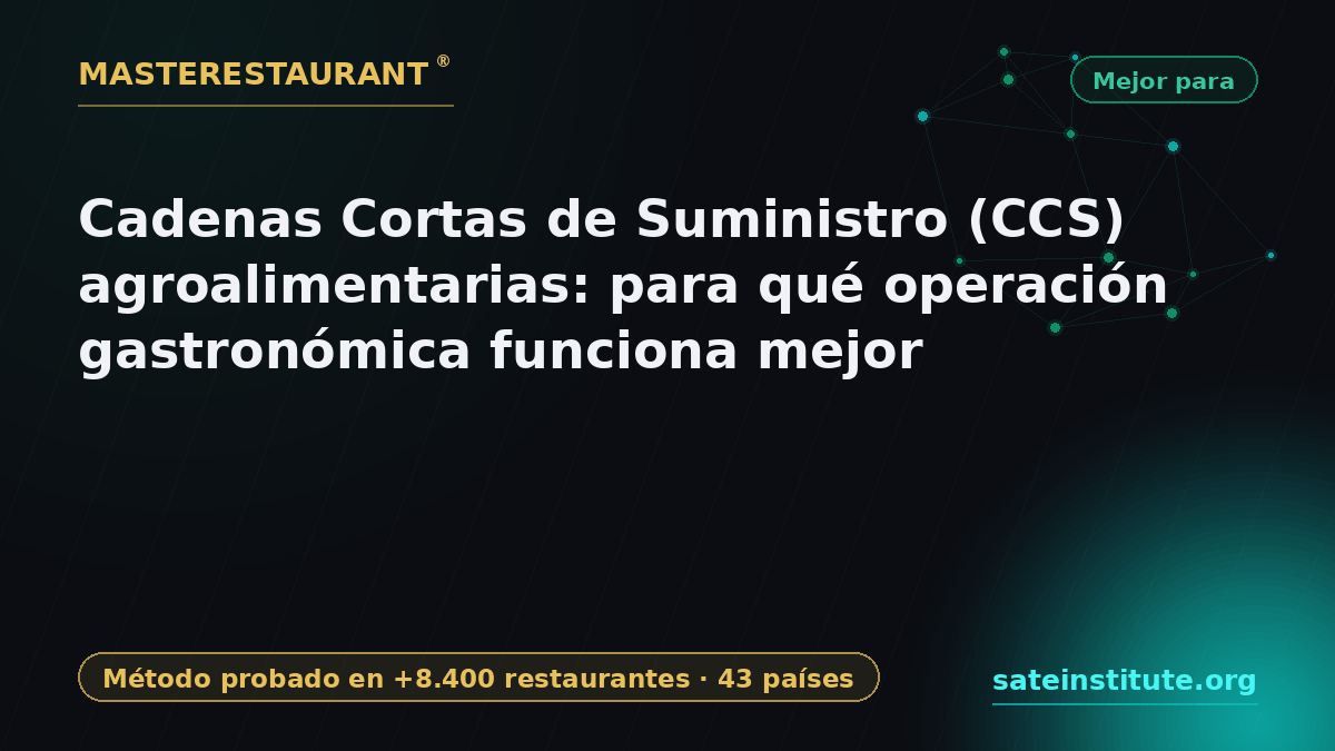 Cadenas Cortas de Suministro (CCS) agroalimentarias: para qué operación gastronómica funciona mejor — Masterestaurant