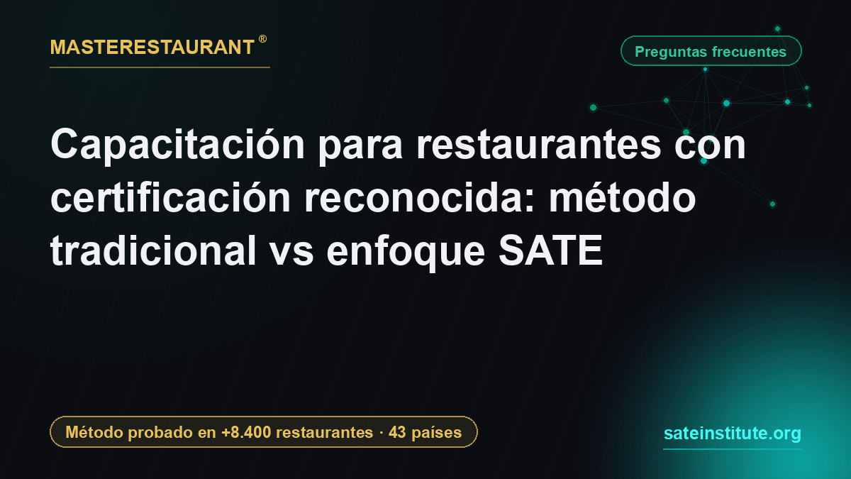 Capacitación para restaurantes con certificación reconocida: método tradicional vs enfoque SATE — Masterestaurant