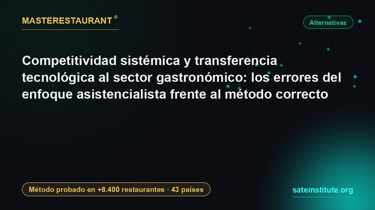 Competitividad sistémica y transferencia tecnológica al sector gastronómico: los errores del enfoque asistencialista frente al método correcto — Masterestaurant