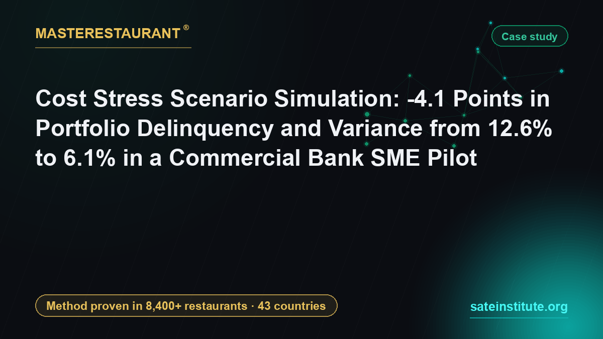 Cost Stress Scenario Simulation: -4.1 Points in Portfolio Delinquency and Variance from 12.6% to 6.1% in a Commercial Bank SME Pilot — Masterestaurant