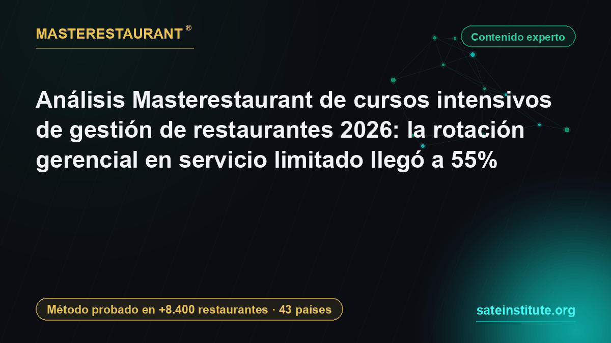 Masterestaurant analysis of intensive restaurant management courses 2026: limited-service manager turnover reached 55% — Masterestaurant