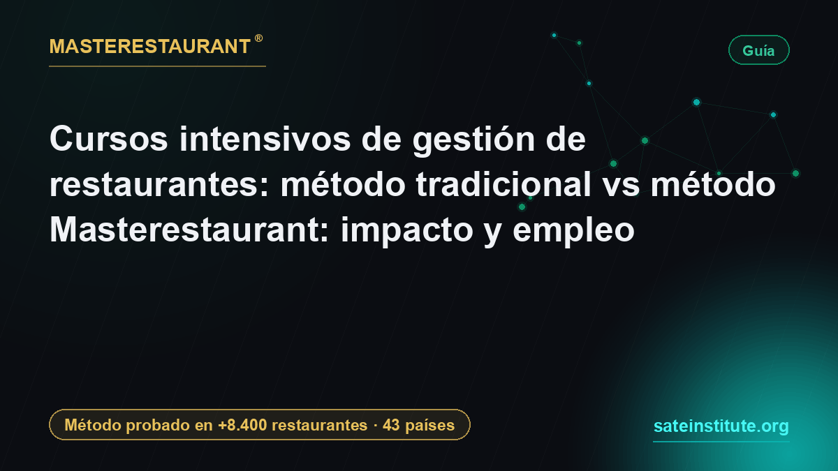 Cursos intensivos de gestión de restaurantes: método tradicional vs método Masterestaurant: impacto y empleo — Masterestaurant