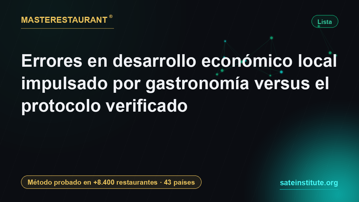 Errores en desarrollo económico local impulsado por gastronomía versus el protocolo verificado — Masterestaurant