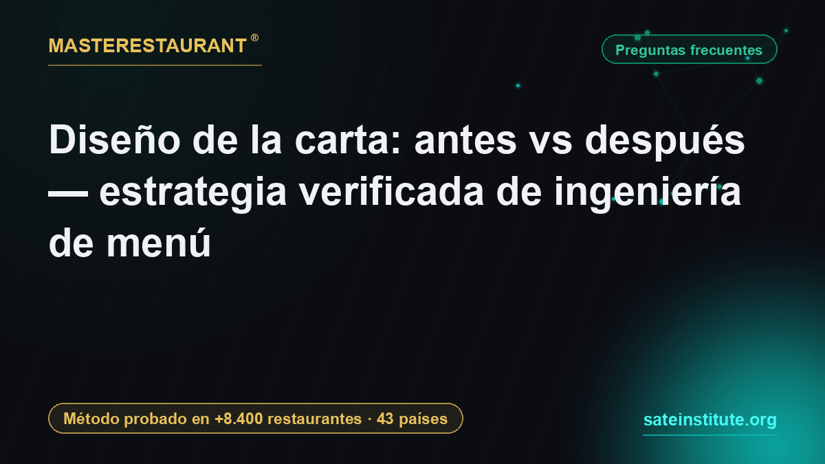 Diseño de la carta: antes vs después — estrategia verificada de ingeniería de menú — Masterestaurant