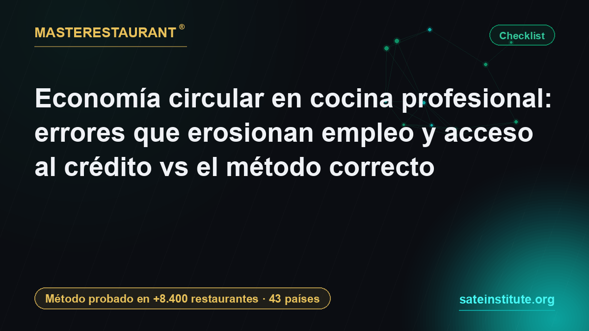 Circular economy in professional kitchens: errors that erode employment and credit access vs the right method — Masterestaurant