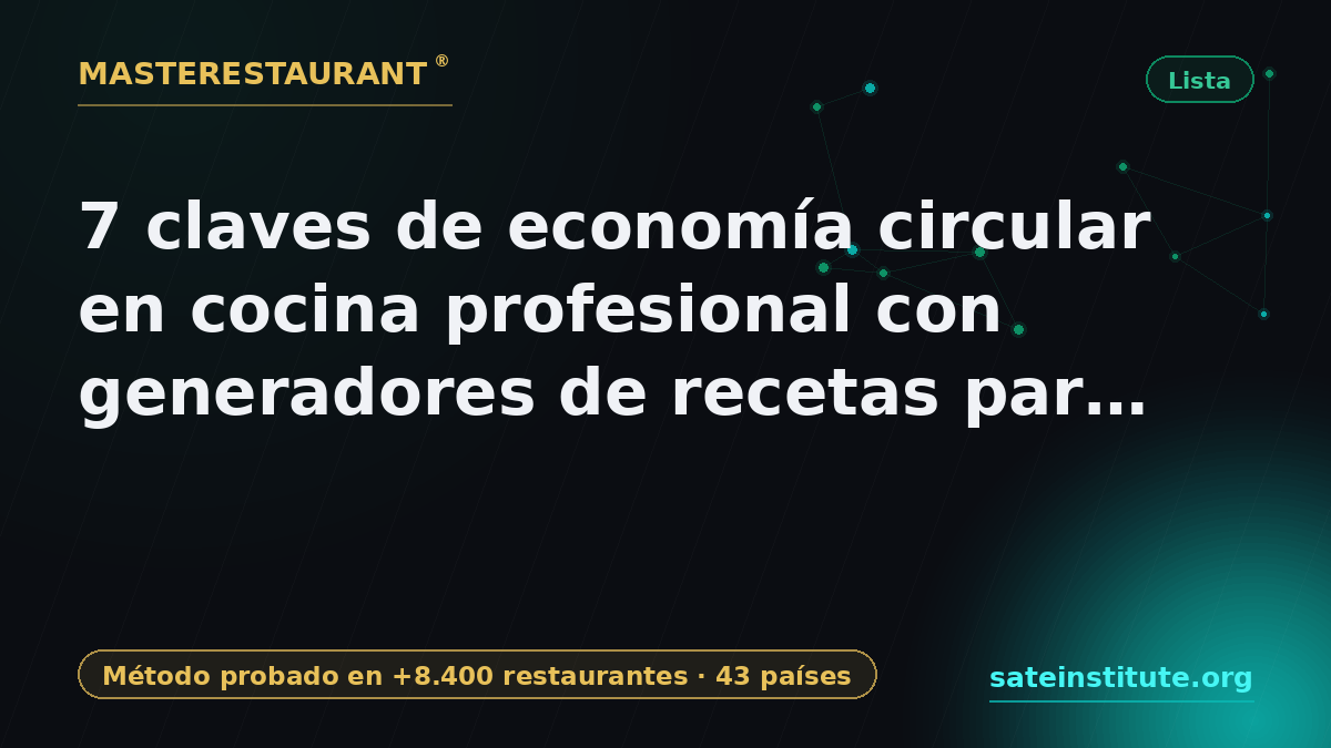 7 keys to circular economy in professional kitchens with recipe generators for restaurant SMEs — Masterestaurant