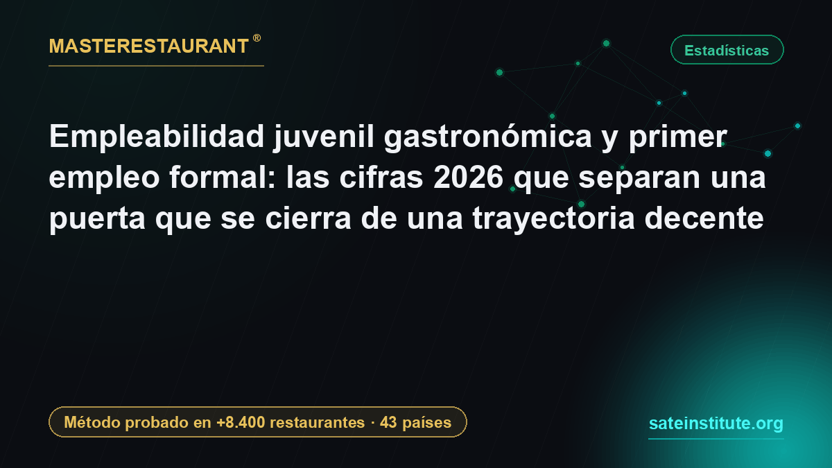 Empleabilidad juvenil gastronómica y primer empleo formal: las cifras 2026 que separan una puerta que se cierra de una trayectoria decente — Masterestaurant