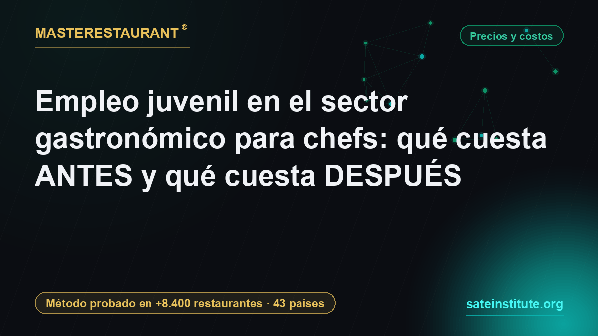 Empleo juvenil en el sector gastronómico para chefs: qué cuesta ANTES y qué cuesta DESPUÉS — Masterestaurant