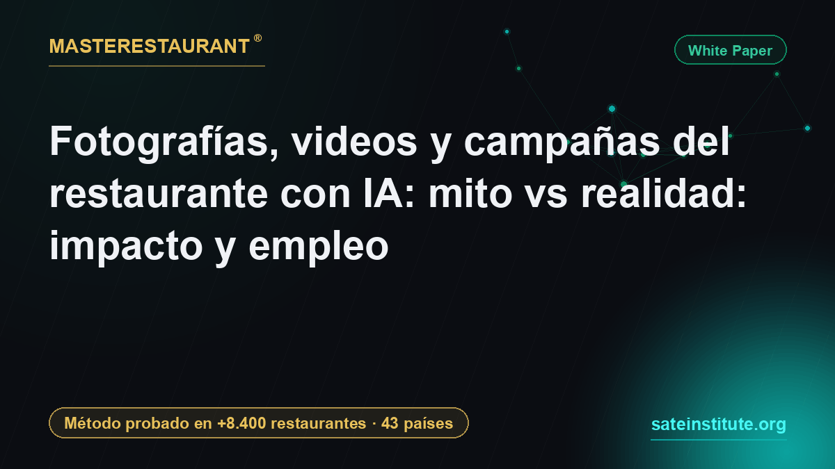 Restaurant photography, video and campaigns with AI: myth vs reality: impact and employment — Masterestaurant