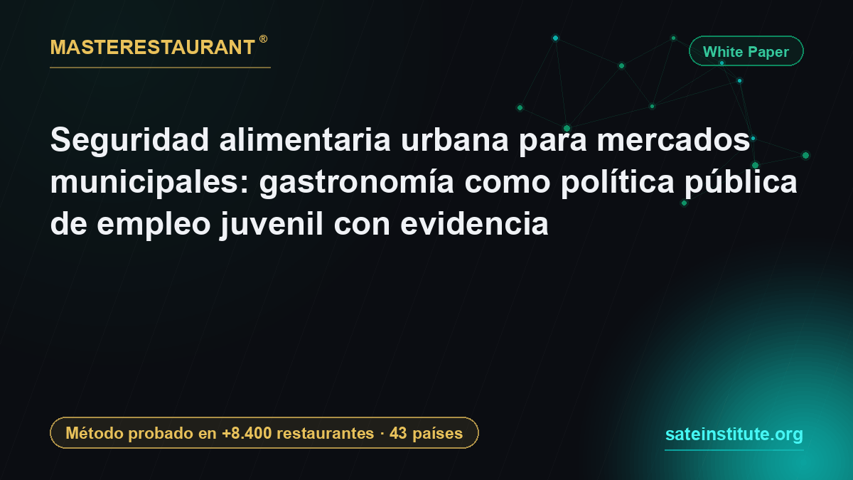 Seguridad alimentaria urbana para mercados municipales: gastronomía como política pública de empleo juvenil con evidencia — Masterestaurant