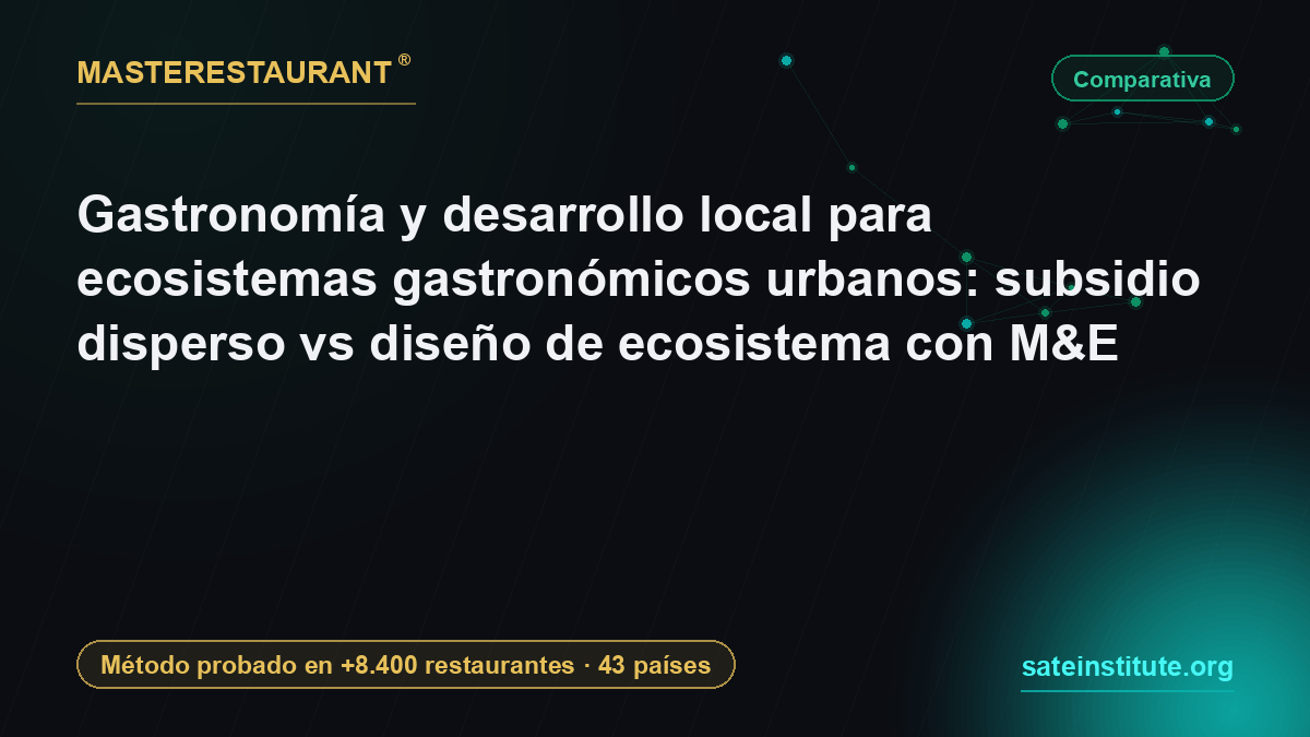 Gastronomía y desarrollo local para ecosistemas gastronómicos urbanos: subsidio disperso vs diseño de ecosistema con M&E — Masterestaurant