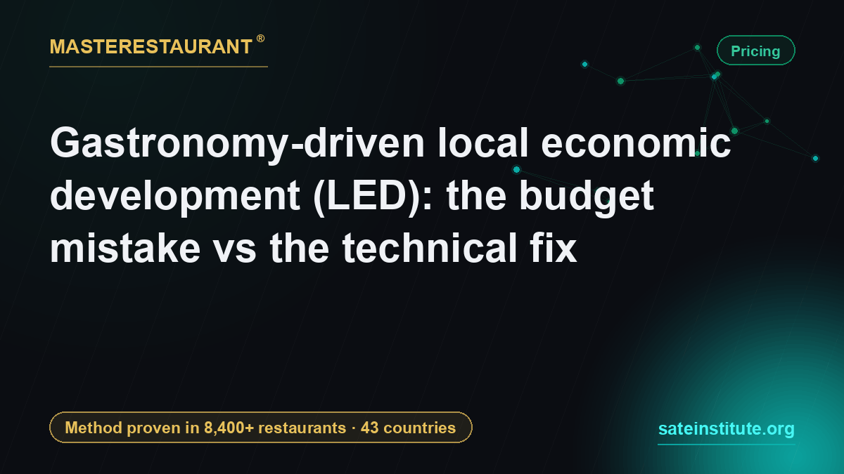 Gastronomy-driven local economic development (LED): the budget mistake vs the technical fix — Masterestaurant