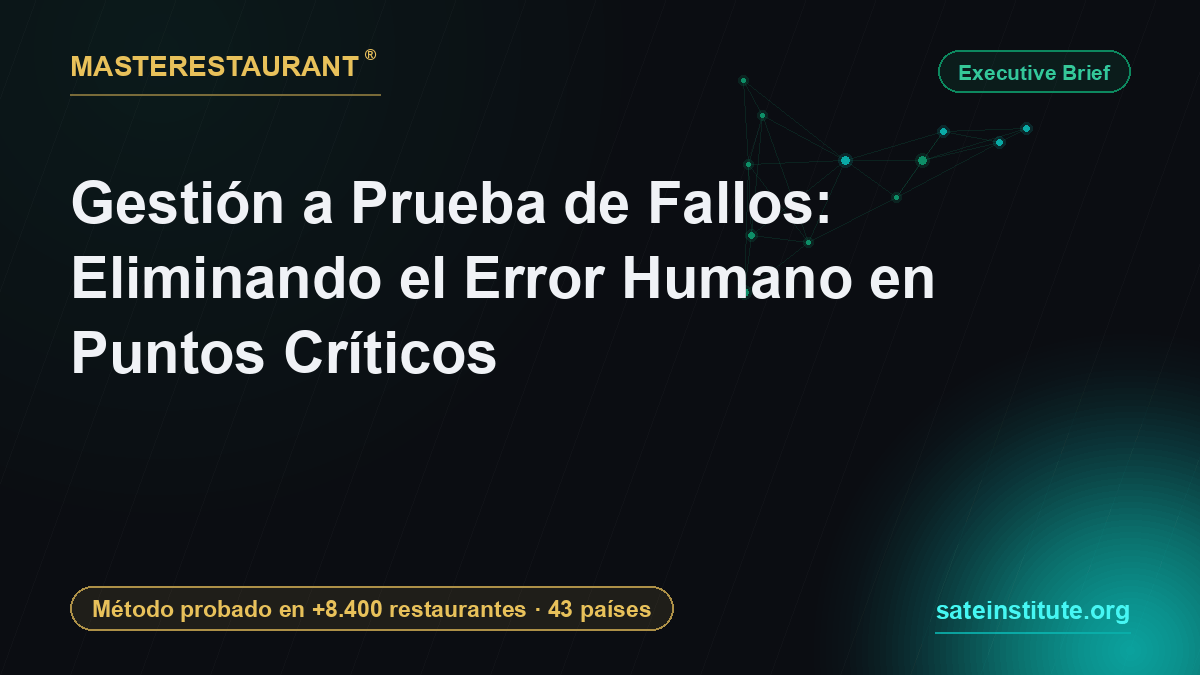 Gestión a Prueba de Fallos: Eliminando el Error Humano en Puntos Críticos — Masterestaurant