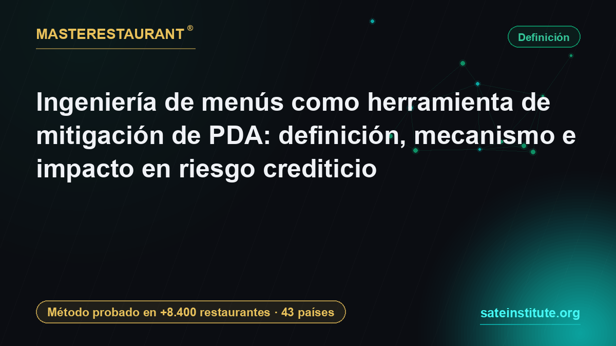 Ingeniería de menús como herramienta de mitigación de PDA: definición, mecanismo e impacto en riesgo crediticio — Masterestaurant