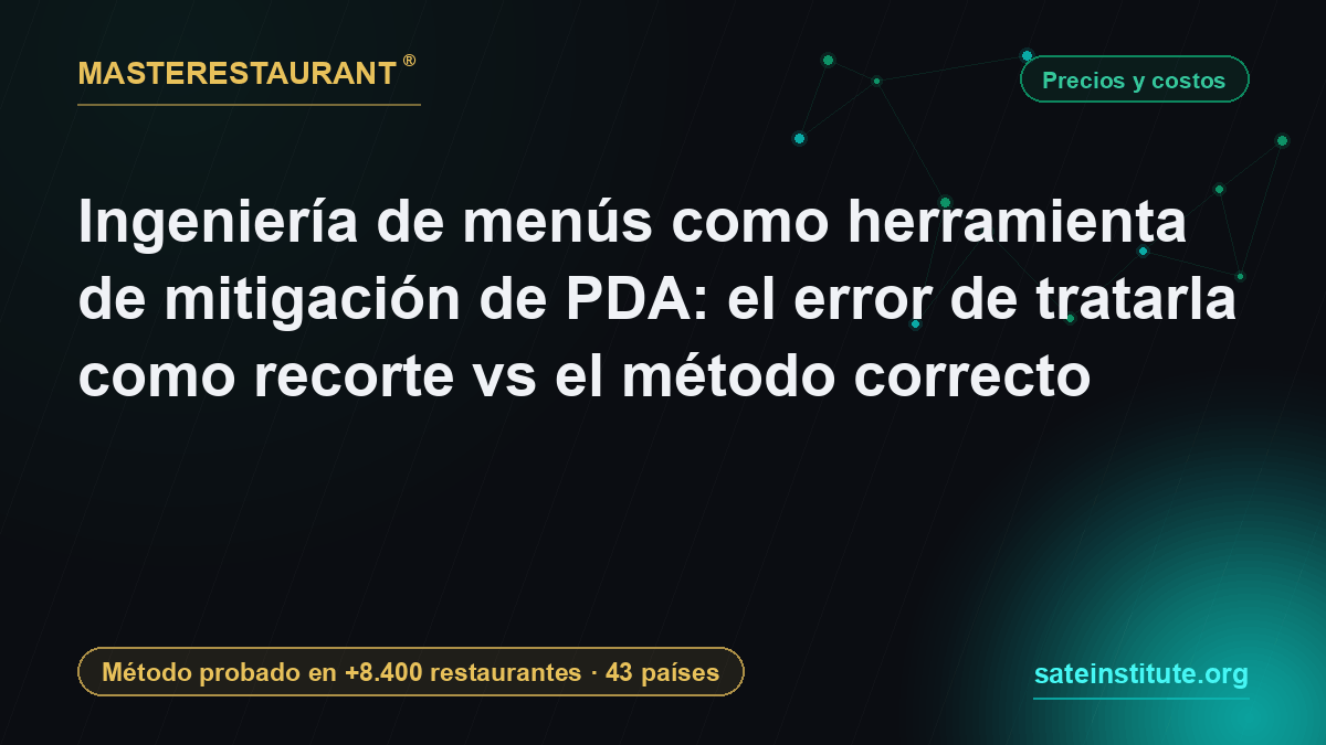 Ingeniería de menús como herramienta de mitigación de PDA: el error de tratarla como recorte vs el método correcto — Masterestaurant
