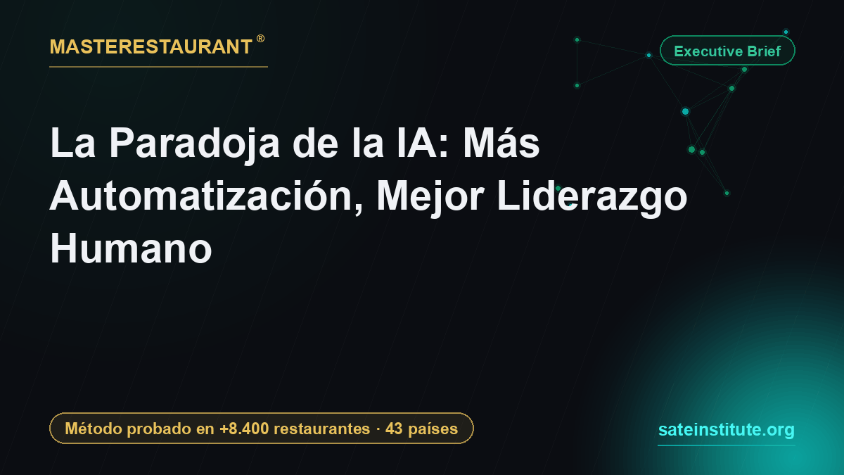 La Paradoja de la IA: Más Automatización, Mejor Liderazgo Humano — Masterestaurant