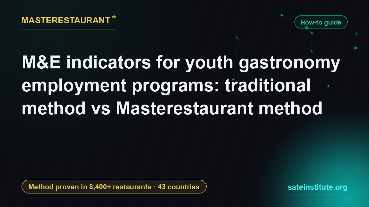 M&E indicators for youth gastronomy employment programs: traditional method vs Masterestaurant method — Masterestaurant