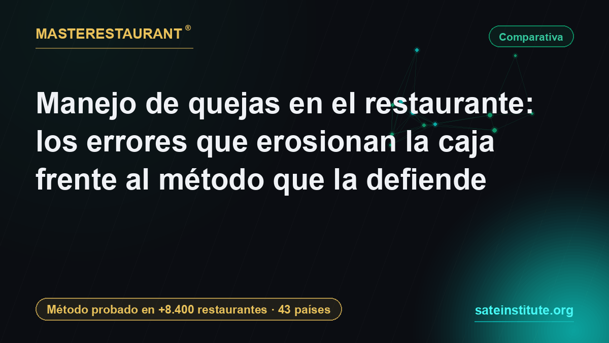 Manejo de quejas en el restaurante: los errores que erosionan la caja frente al método que la defiende — Masterestaurant