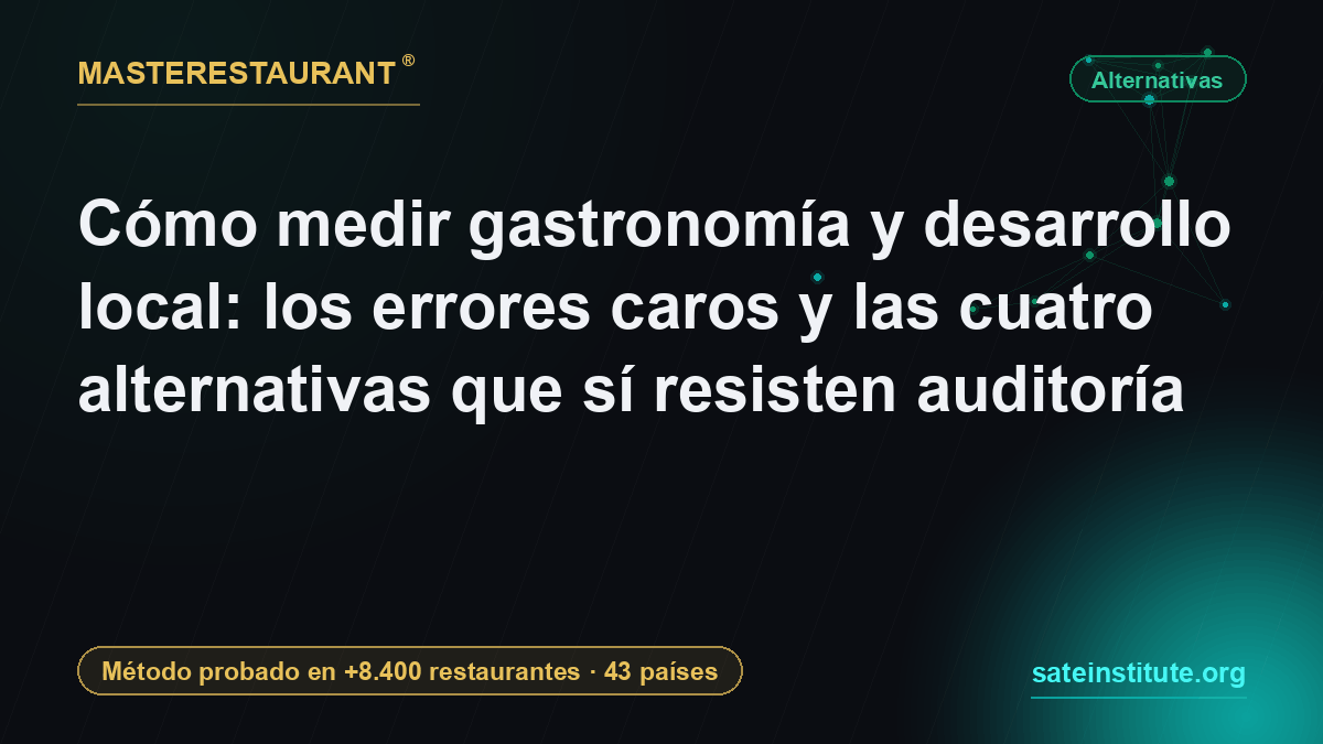 How to measure gastronomy and local development: the expensive mistakes and the four alternatives that survive an audit — Masterestaurant
