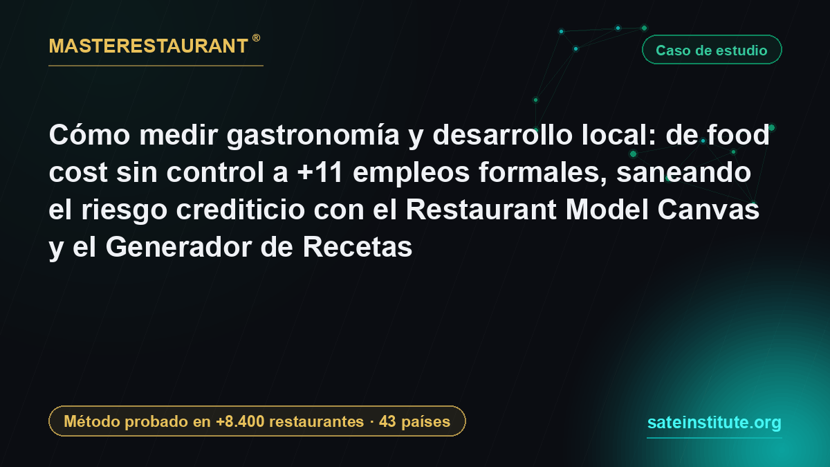 Cómo medir gastronomía y desarrollo local: de food cost sin control a más empleo formal saneando el riesgo crediticio — Masterestaurant