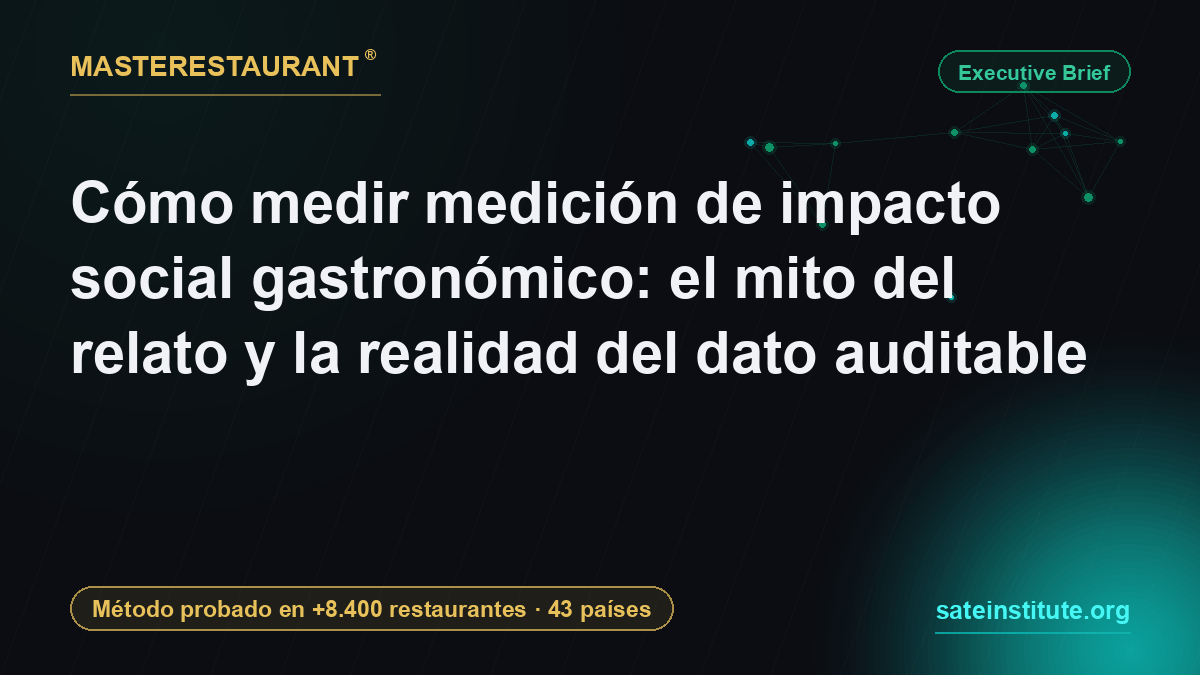 Cómo medir medición de impacto social gastronómico: el mito del relato y la realidad del dato auditable — Masterestaurant