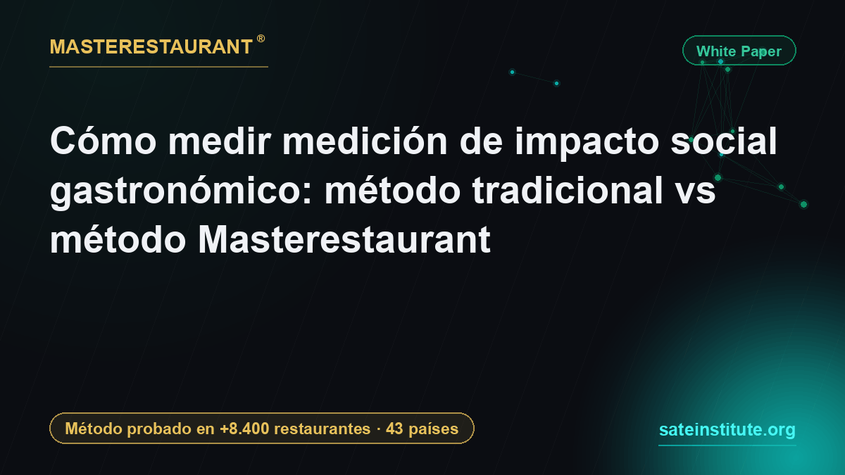 Cómo medir medición de impacto social gastronómico: método tradicional vs método Masterestaurant — Masterestaurant