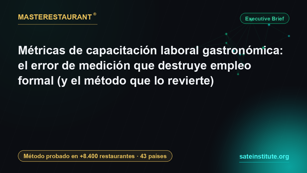 Gastronomic labor training metrics: the measurement error that destroys formal jobs (and the method that reverses it) — Masterestaurant