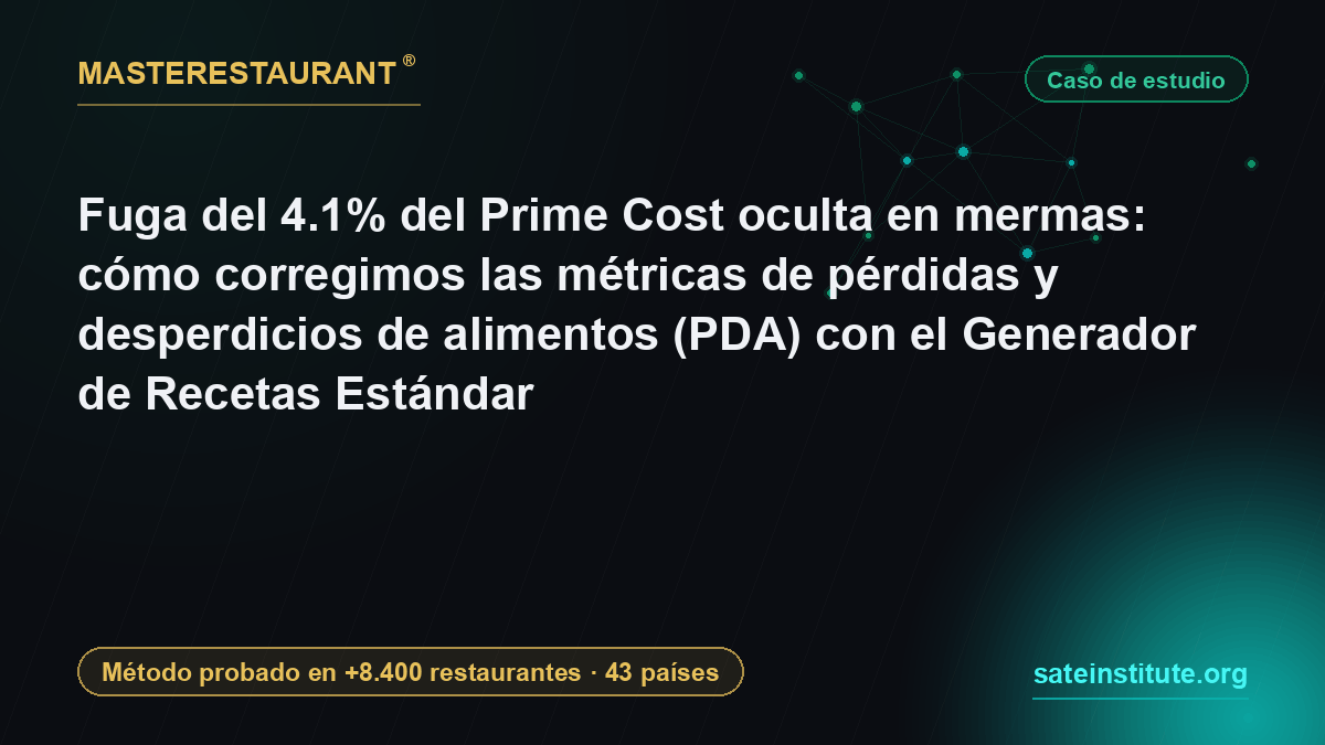 Fuga del 4.1% del Prime Cost oculta en mermas: cómo corregimos las métricas de pérdidas y desperdicios de alimentos (PDA) con el Generador de Recetas Estándar — Masterestaurant