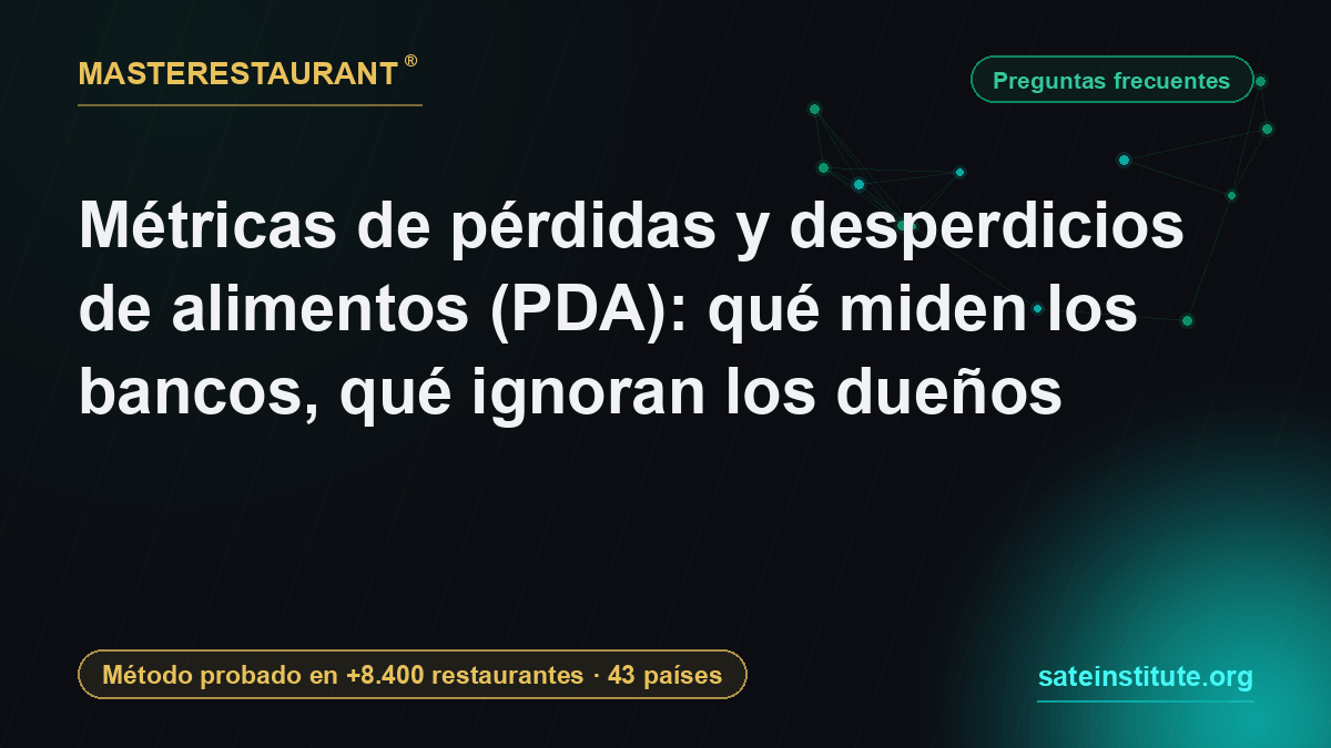 Métricas de pérdidas y desperdicios de alimentos (PDA): qué miden los bancos, qué ignoran los dueños — Masterestaurant