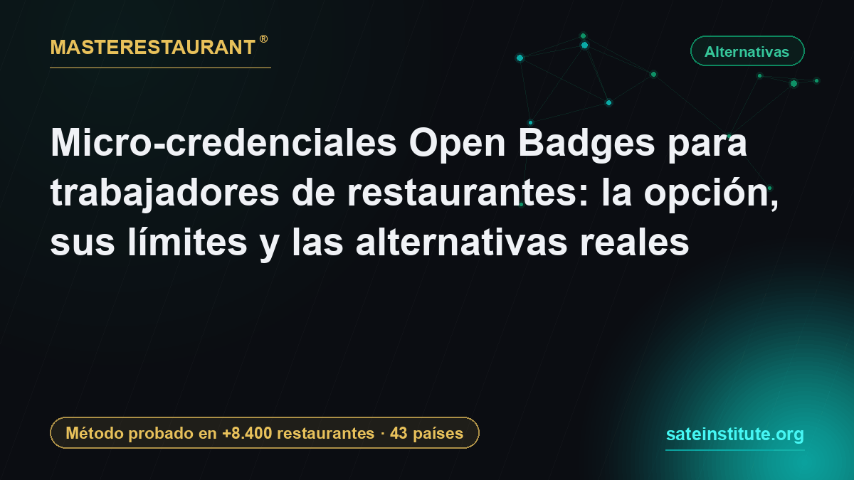 Micro-credenciales Open Badges para trabajadores de restaurantes: la opción, sus límites y las alternativas reales — Masterestaurant