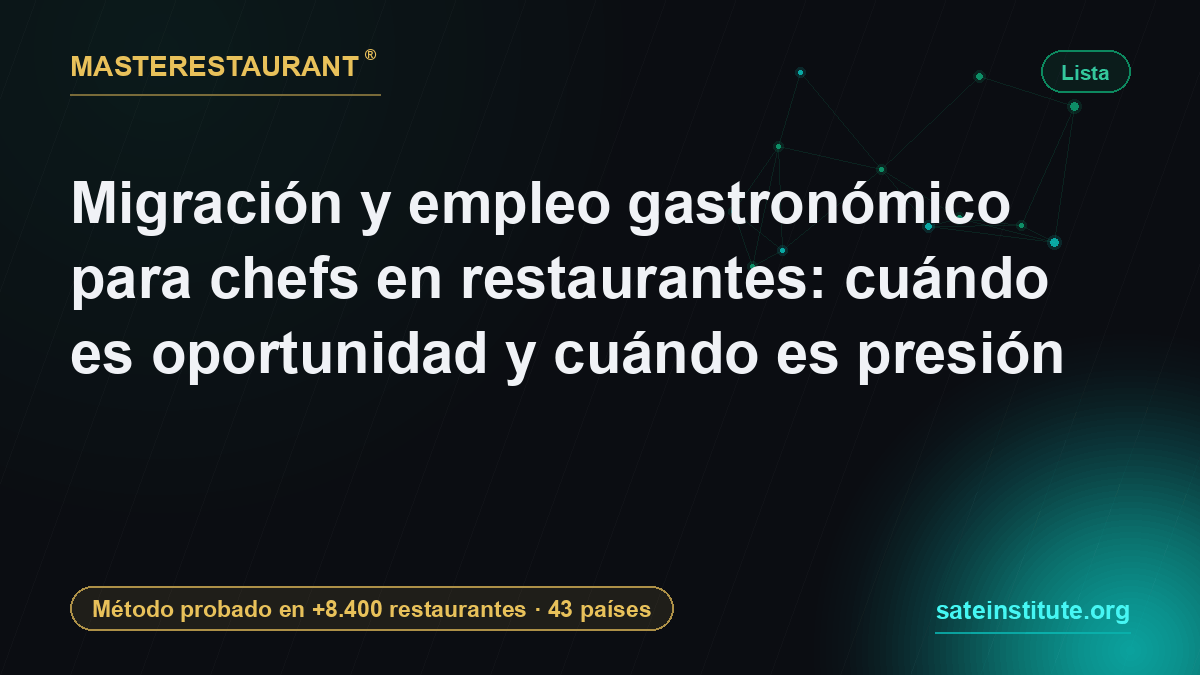 Migración y empleo gastronómico para chefs: mito vs realidad — Masterestaurant