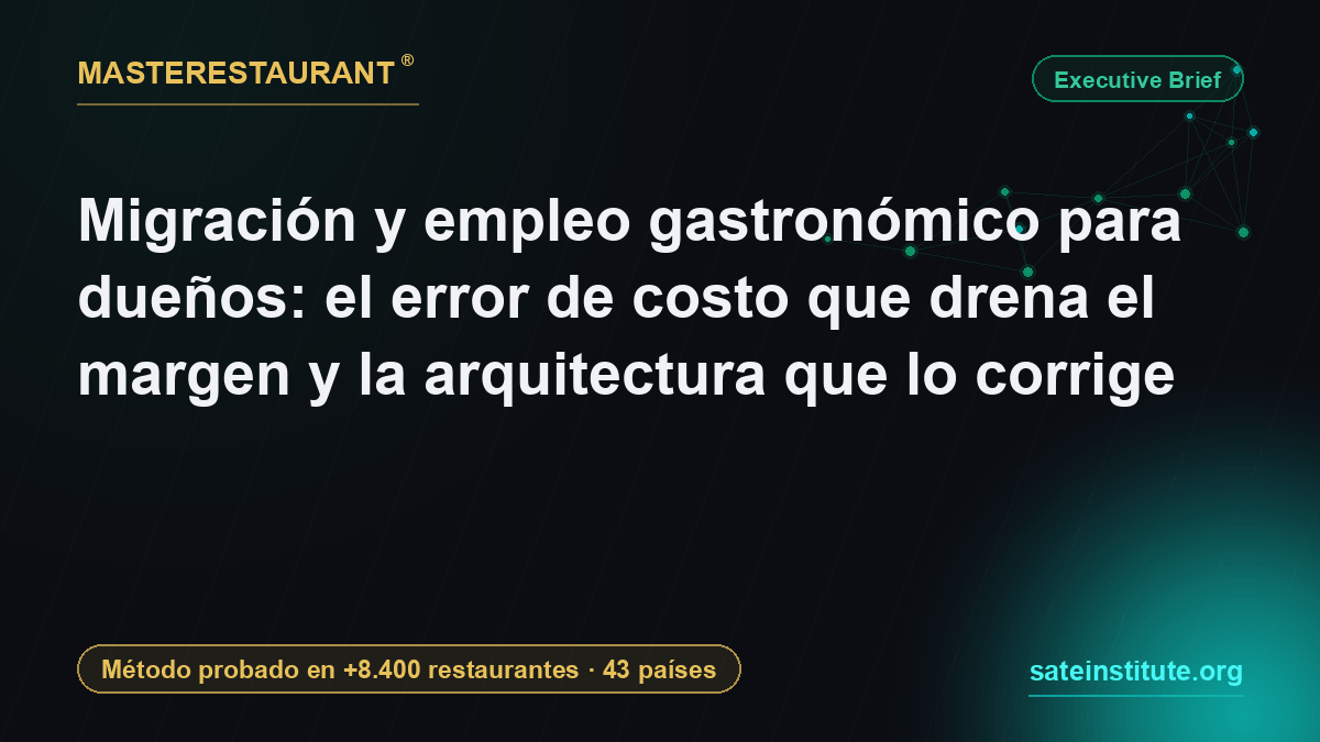 Migración y empleo gastronómico para dueños: el error de costo que drena el margen y la arquitectura que lo corrige — Masterestaurant