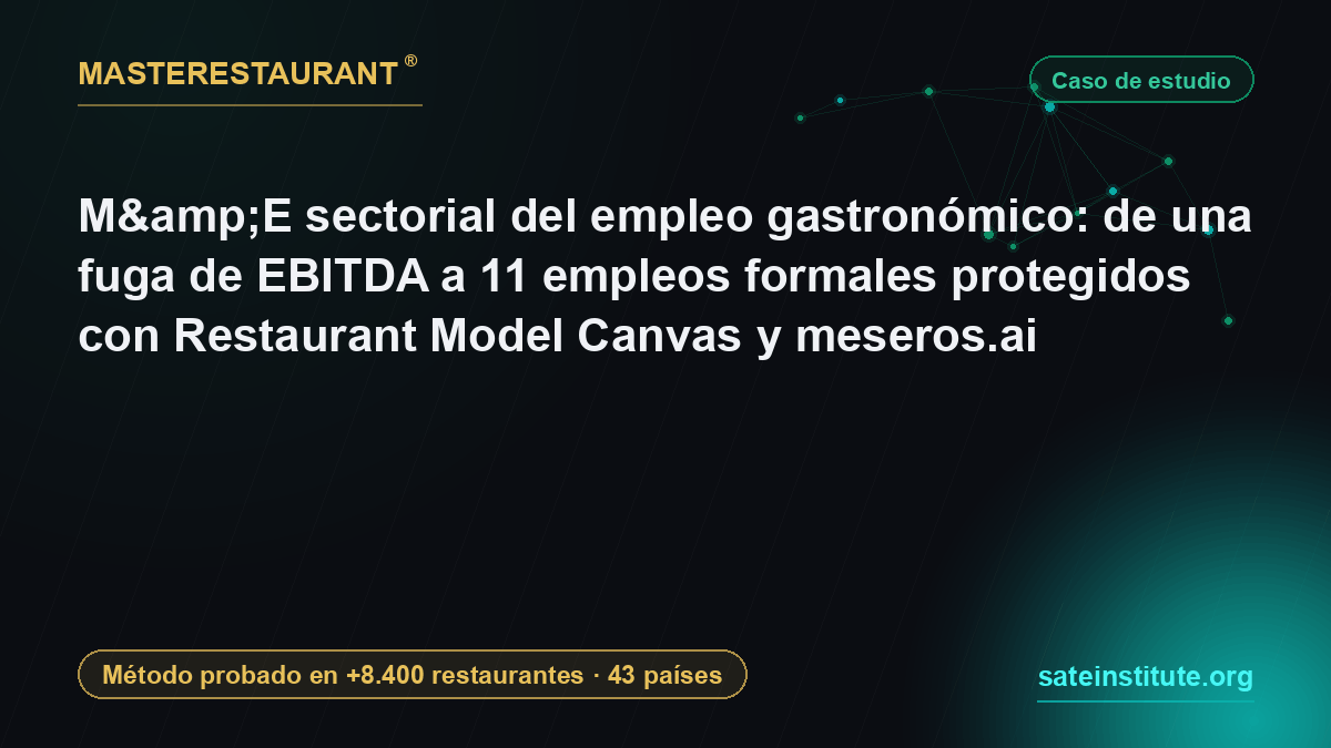 M&E sectorial del empleo gastronómico: de una fuga de EBITDA a 11 empleos formales protegidos con Restaurant Model Canvas y meseros.ai — Masterestaurant