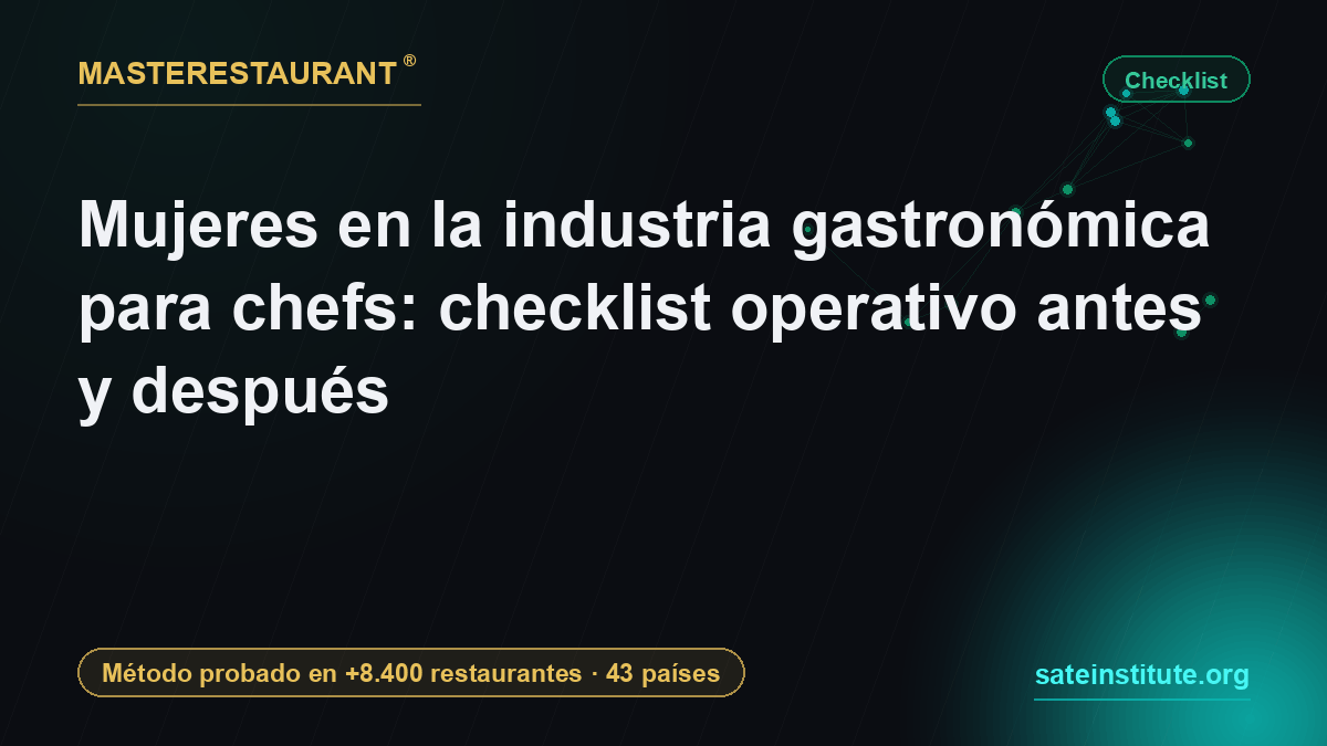 Mujeres en la industria gastronómica para chefs: checklist operativo antes y después — Masterestaurant