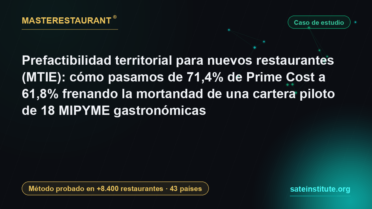 Prefactibilidad territorial para nuevos restaurantes (MTIE): cómo pasamos de 71,4% de Prime Cost a 61,8% frenando la mortandad de una cartera piloto de 18 MIPYME gastronómicas — Masterestaurant