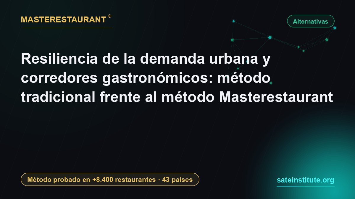 Resiliencia de la demanda urbana y corredores gastronómicos: método tradicional frente al método Masterestaurant — Masterestaurant
