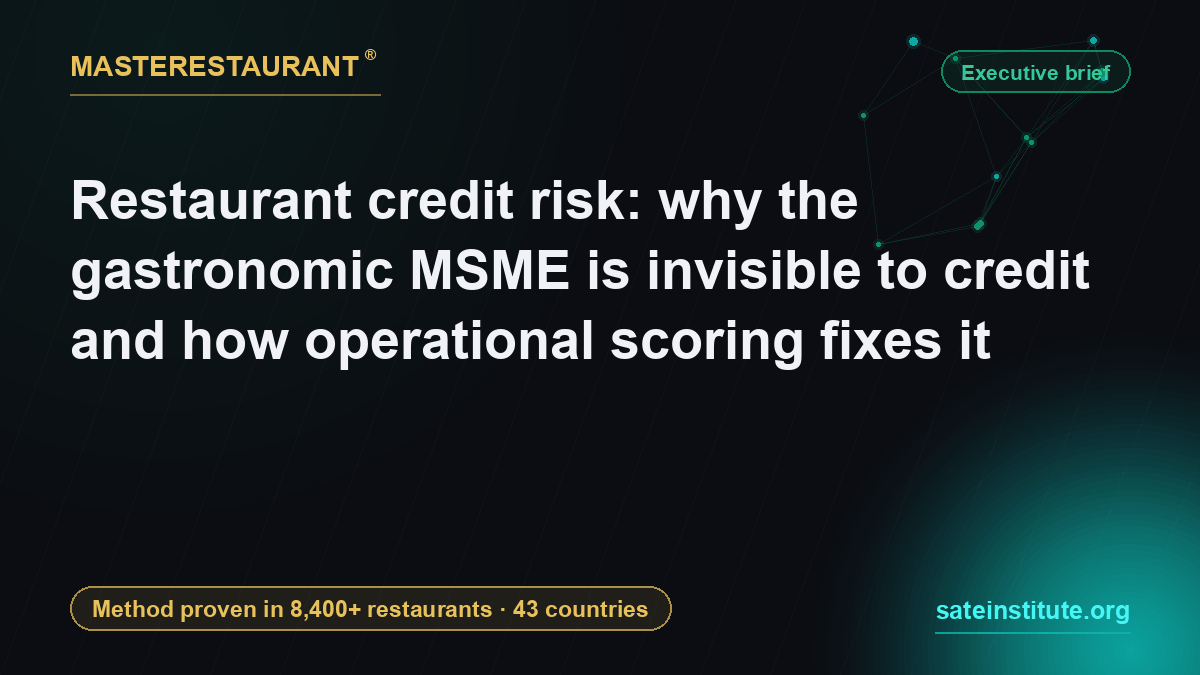 Restaurant credit risk: why the gastronomic MSME is invisible to credit and how operational scoring fixes it — Masterestaurant