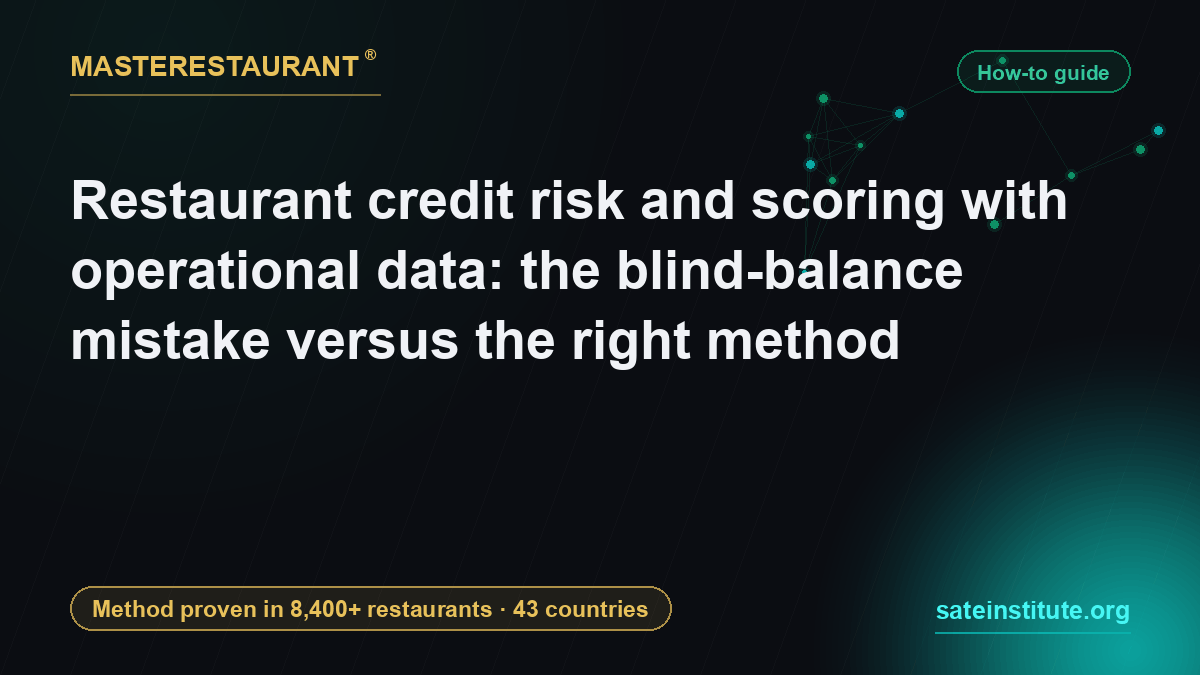 Restaurant credit risk and scoring with operational data: the blind-balance mistake versus the right method — Masterestaurant