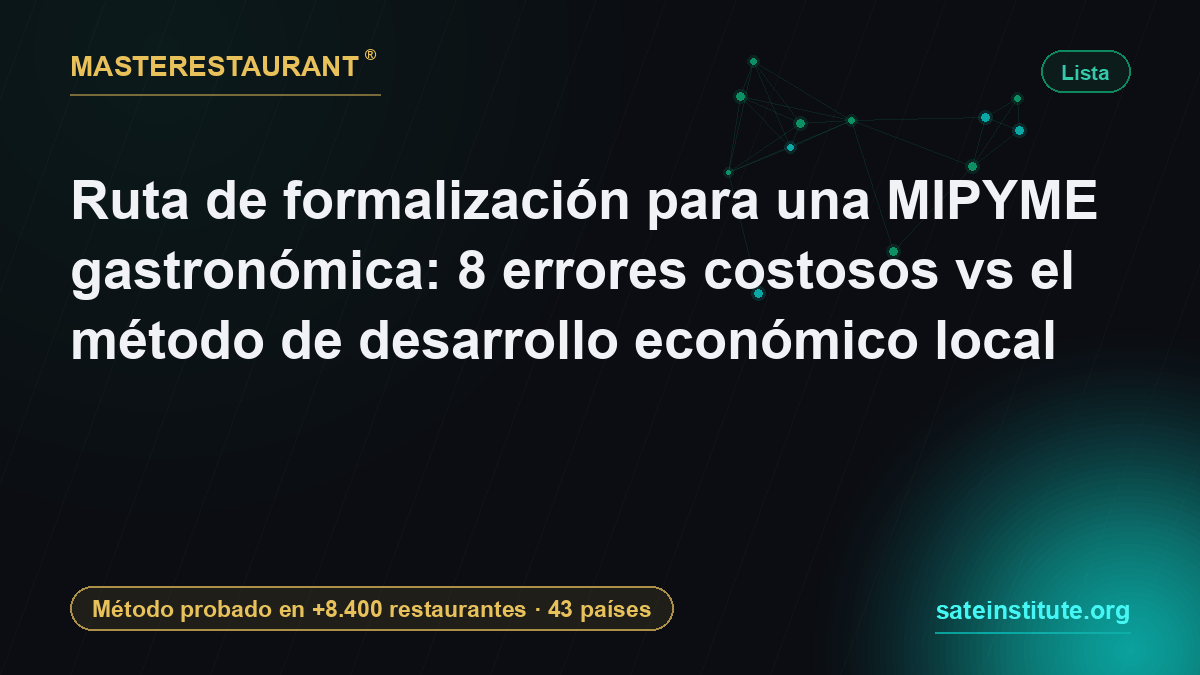 Formalization route for a gastronomic MSME: 8 costly mistakes vs the local economic development method — Masterestaurant