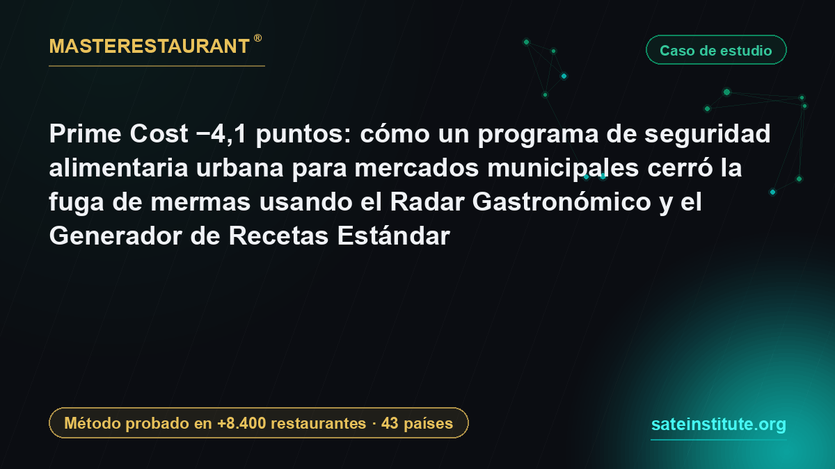 Prime Cost down 4.1 points: how an urban food safety program for municipal markets closed the waste leak using the Gastronomic Radar and the Standard Recipe Generator — Masterestaurant