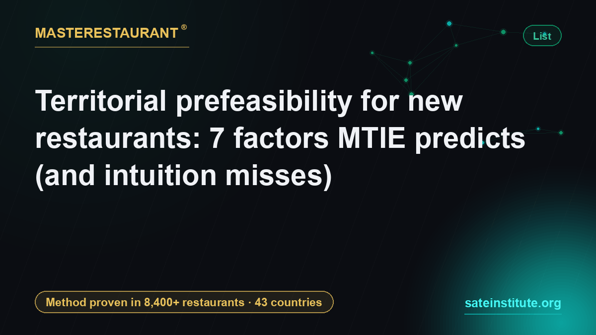 Territorial prefeasibility for new restaurants: 7 factors MTIE predicts (and intuition misses) — Masterestaurant