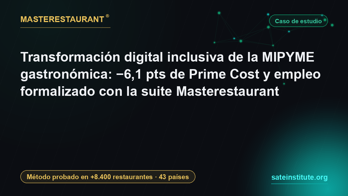 Transformación digital inclusiva de la MIPYME gastronómica: −6,1 pts de Prime Cost y empleo formalizado con la suite Masterestaurant — Masterestaurant