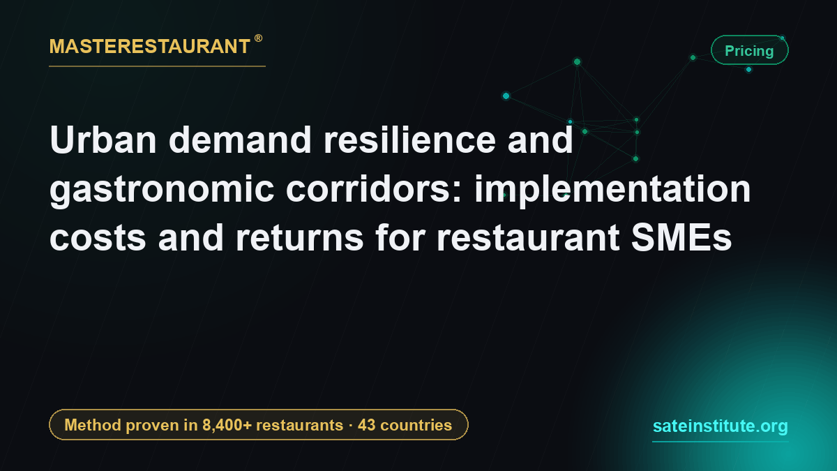 Urban demand resilience and gastronomic corridors: implementation costs and returns for restaurant SMEs — Masterestaurant