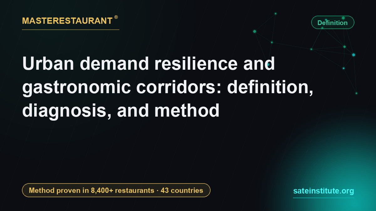Urban demand resilience and gastronomic corridors: definition, diagnosis, and method — Masterestaurant