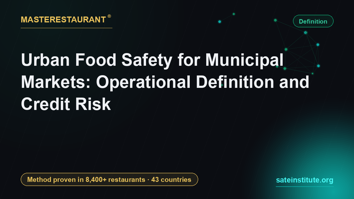 Urban food safety for municipal markets: operational definition and credit risk — Masterestaurant